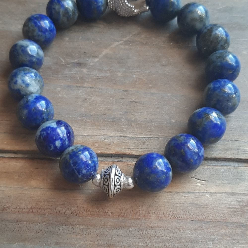 Lapis Lazuli Buddha Stretch Bracelet - Picture 4 of 5